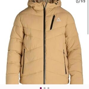 NEW Reebok Beige Hooded Puffer Jacket Men’s XL NWT